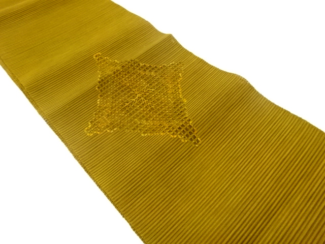 絽綴れカットワーク菱模様名古屋帯